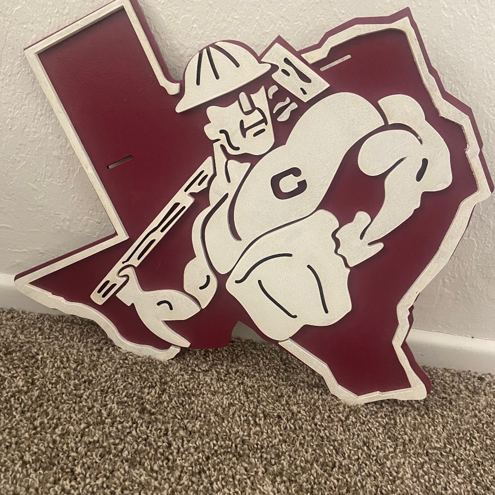 Columbia Roughneck West Columbia Texas wood wall plaque hanger decor